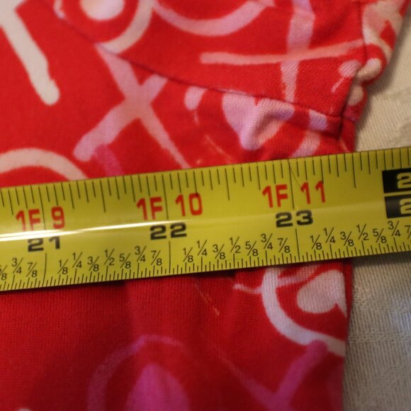 Just Be XL X's and O's Red/White/Pink Very Soft Cozy Night Gown Short Sleeve - Picture 6 of 12